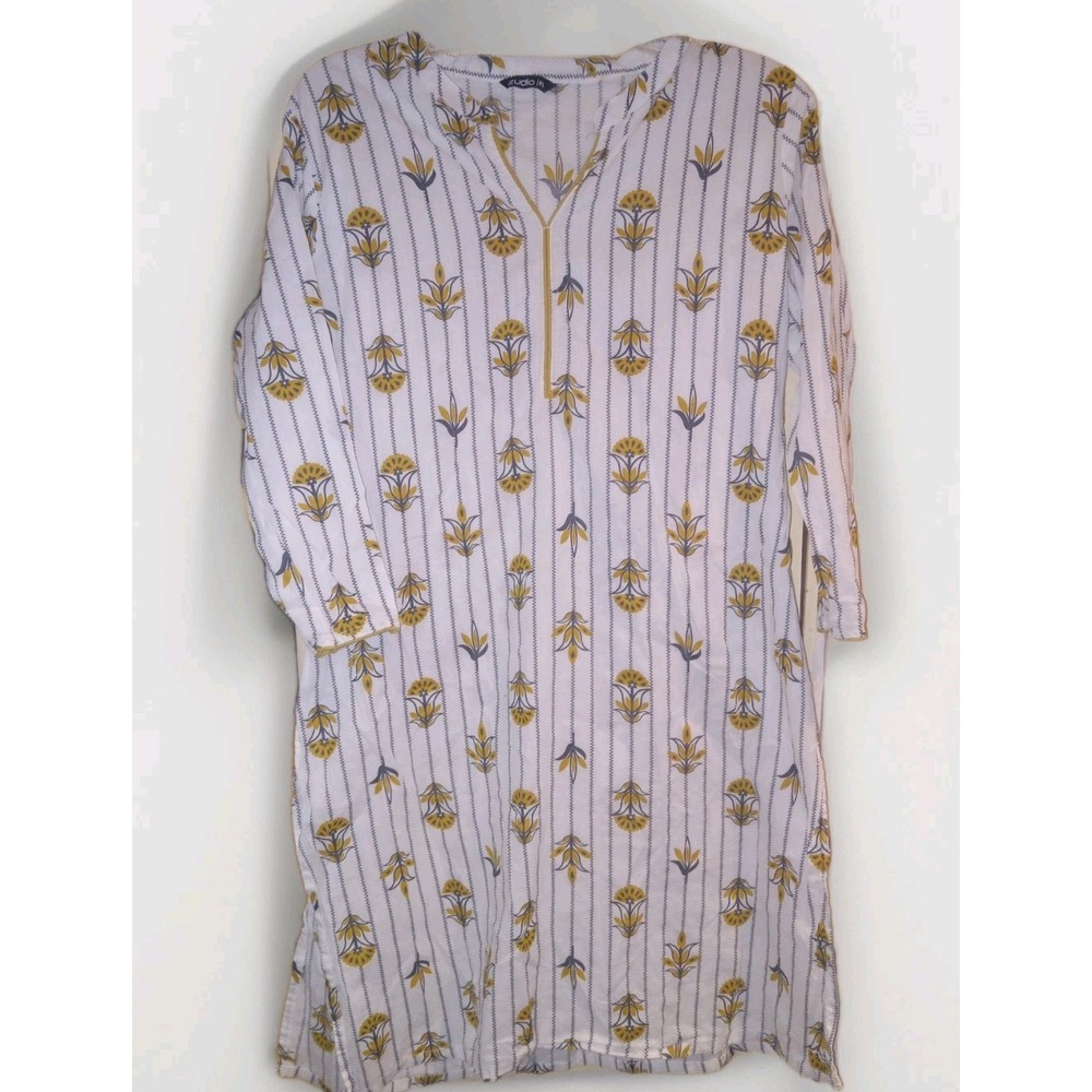 Zudio‎ Sz XL 100% Cotton and Linen Shirt Tunic Dress Kurta Boho